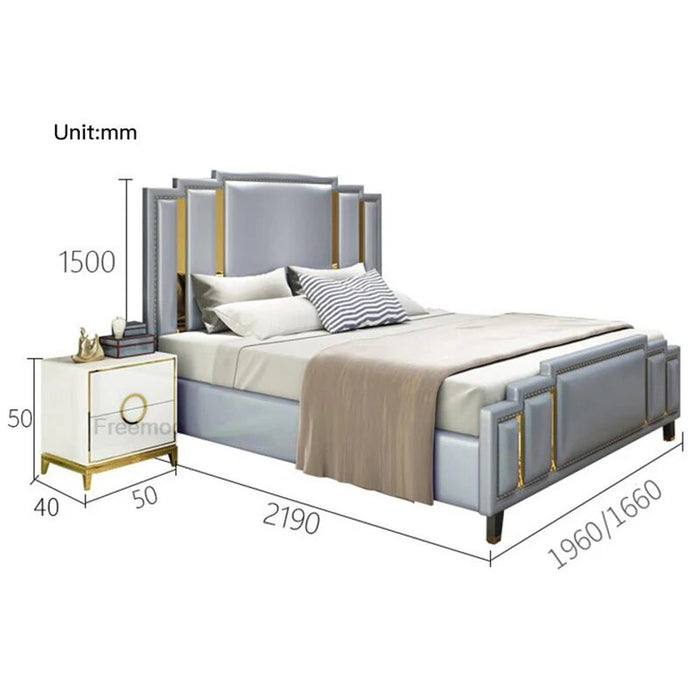 Luxury Bedroom Bed Luxury Fashionable King/ Queen Size Marriage Bed Elastic Household Square Princess Camas Y Muebles Furniture