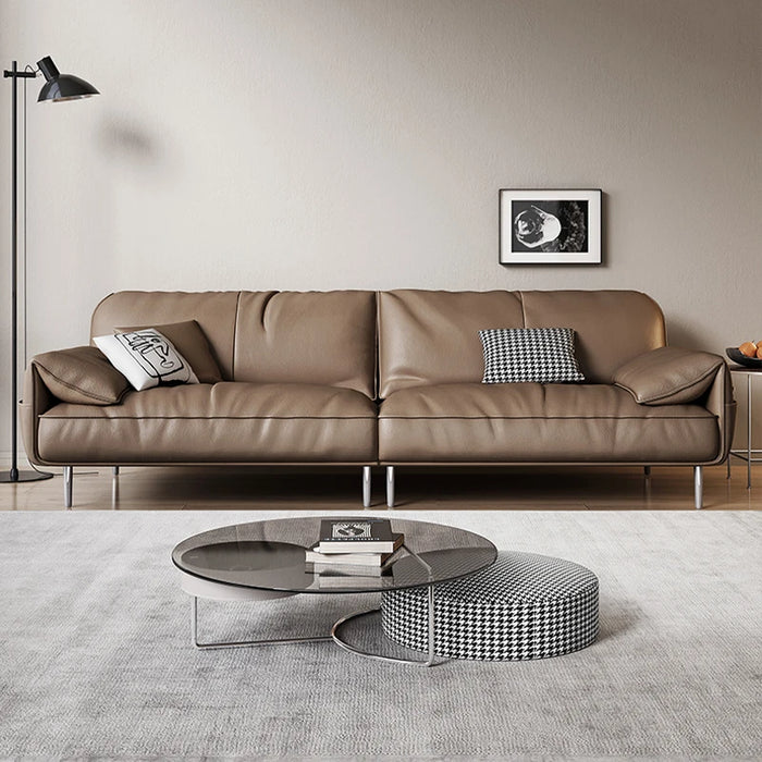 Vintage Luxury Sofa Leather Minimalist Armchair Longue Ergonomic Couch Reading Unique Soft Canape Salon Living Room Furniture