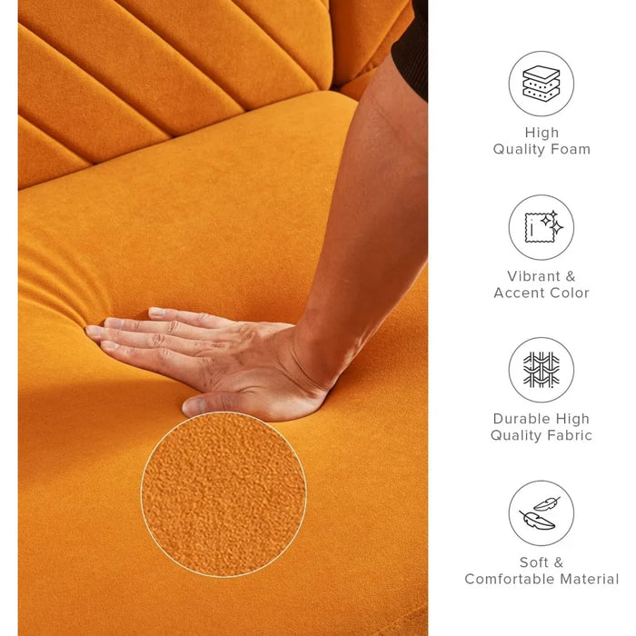 Chloe Futon Sofa Bed,77.5",Couch,Sleeper Sofa,Loveseat,Futon Couch,Sofas Cama,Couches for Living Room Apricot Velvet