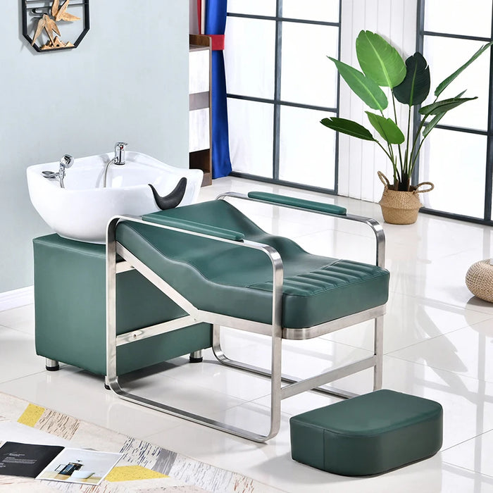Stylist Hairdressing Shampoo Chairs Luxury Barber Shop Stool Hair Wash Head Spa Shampoo Chairs Fotel Fryzjerski Furniture QF50SC