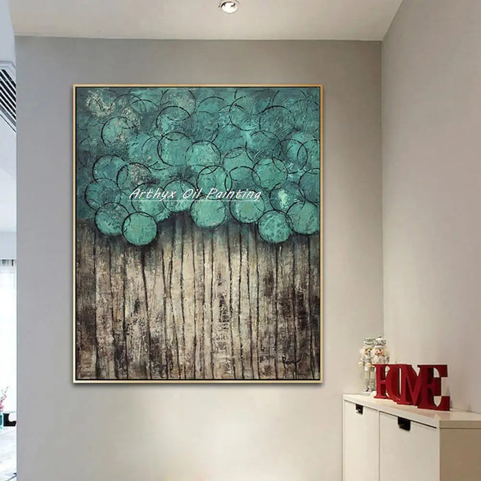 Arthyx,Hand Painted Abstract Circle Oil Painting On Canvas,Large Size,Modern Wall Art,Picture For Living BedRoom,Home Decoration