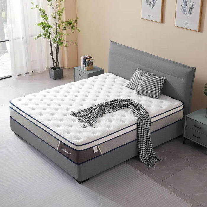 King Size Mattress, 12" Gel Memory Foam and Internal Spring Hybrid Mattress, Motion Isolated, Medium Firmness Mattress