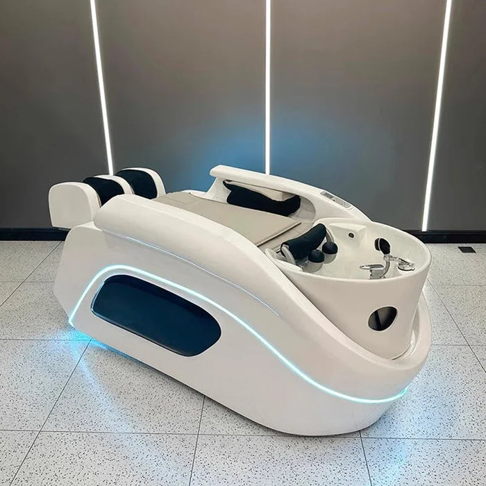 Lighting Massage Shampoo Chair Luxury Adjust Hair Salon Equipments Chair Ergonomics Lit Shampooing Spa Salon Equipment MQ50SC