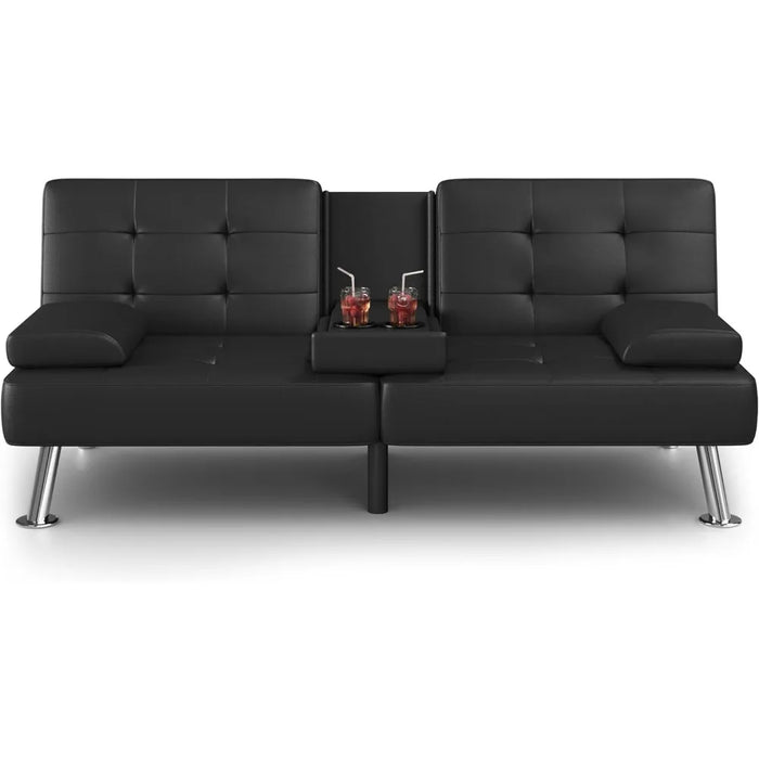 2 Cup Holders Sofa Metal Legs Living Room Sofas Black freight Free Furniture Home