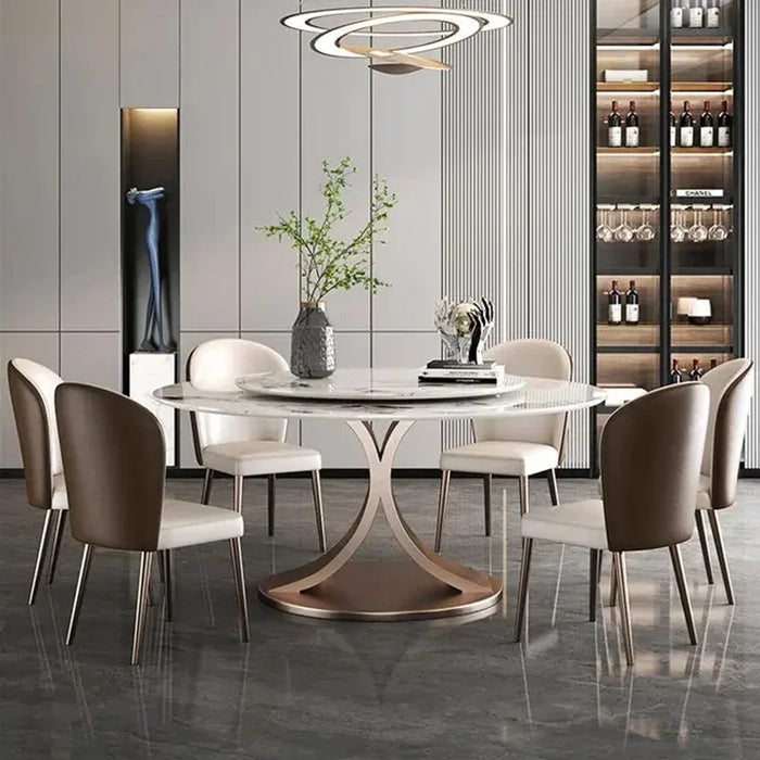 Center Round Dining Tables Rotating Turntable Luxury White Dining Tables Food Outdoor Mueble Para Cocina French Furniture