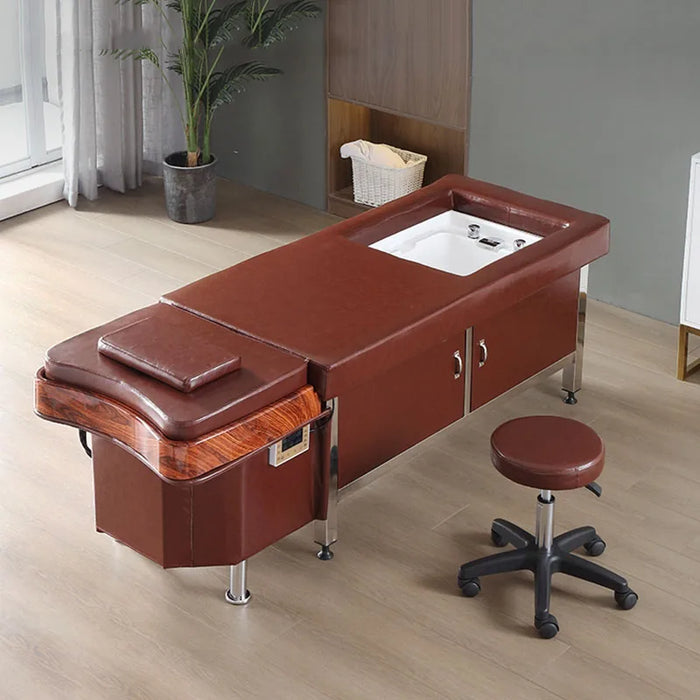 Shampoo Massage Bed Beauty Salon Thai Style Scalp Therapy Bed Water Circulation Fumigation Lit Pliant Salon Furniture GY50MB