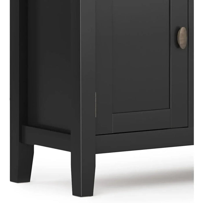 SOLID WOOD 72 Inch Wide Transitional TV Media Stand in Black For TVs Up to 80 Inches Modern Living Room Tv Cabinet Freight free