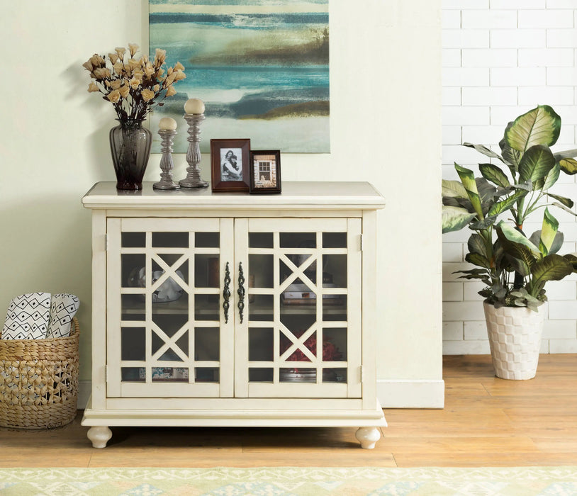BOUSSAC Home Elegant Small Spaces TV Stand, Antique White