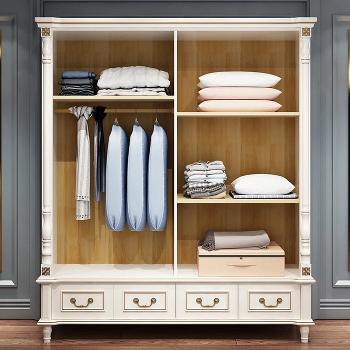 White Boho Wardrobe Display Upgrade Towel Organizer Design Wooden Floor Stand Shelves Closet Bedroom Kledingkast Home Furniture