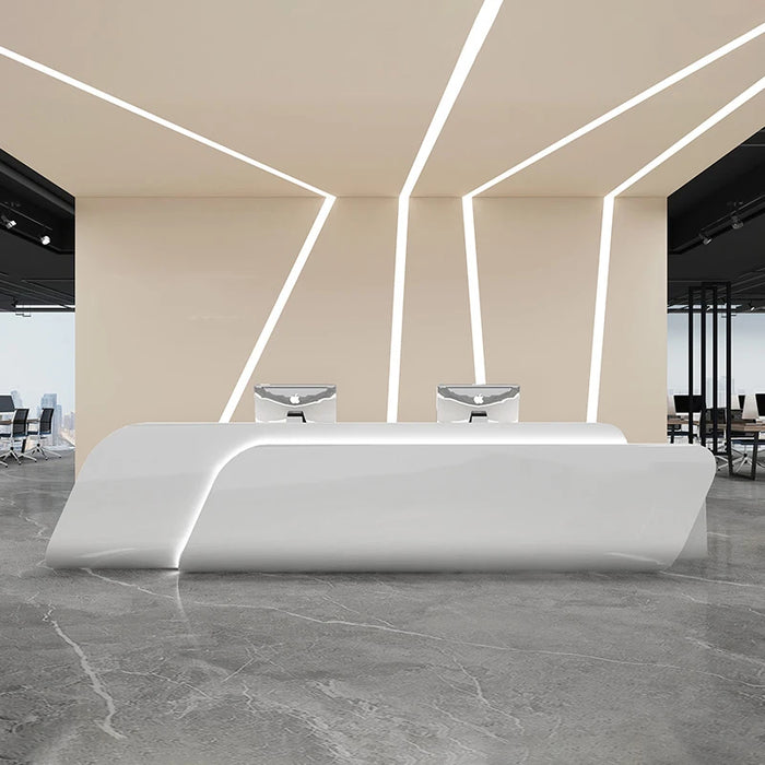 Checkout Front Desk Reception Counter Modern Beauty Salon Reception Commercial Bar Clinic Theke Rezeption Commercial Furniture
