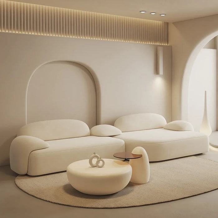 Jiji Cream Style Fabric Sofa Combination Modern Living Room Home