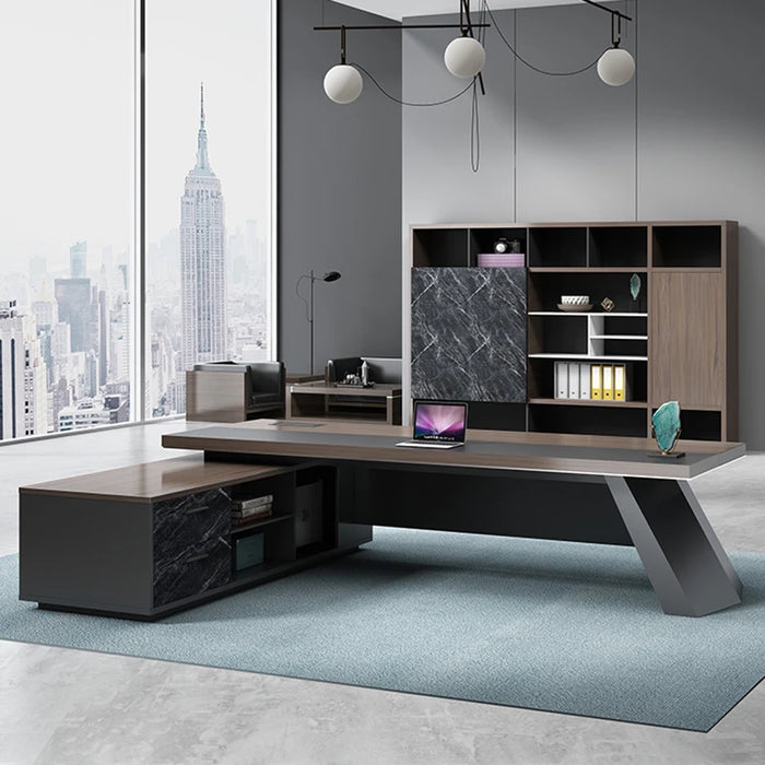 Single Person CEO Desk Manager Office Furniture L Shaped Office Table Home Gaming Square Computer Study Office Standing Desk