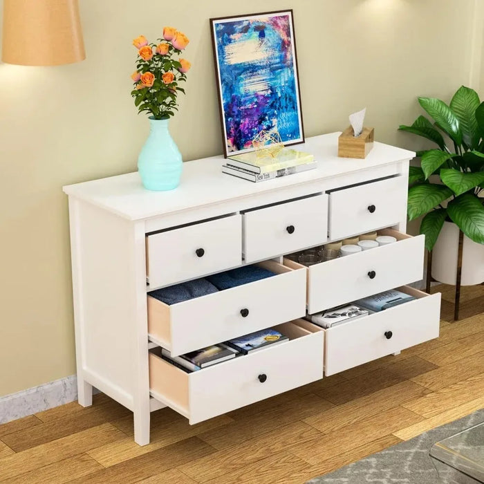 Dressers,Modern Dresser for Bedroom, 7 Drawer,with Wide Drawer and Metal Handles, Wood Dressers & Chests of Drawers,Dresser