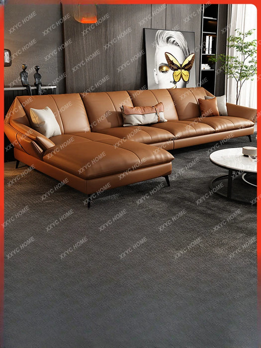 Leather Sofa Italian First Layer Cowhide Living Room Art-Sofa
