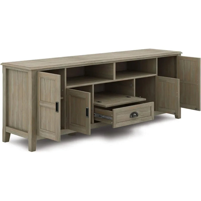 Solid Wood 72" Wide Transitional TV Media Stand Furniture for Modern Television Stands Fits TVs Up to 80 Inches Tv Wall Cabinet