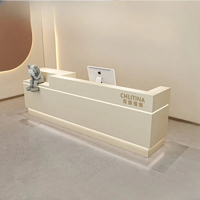 Checkout Counter Reception Desks Office Podium Luxury Executive Wood Small Reception Desk Modern Mesa Escritorio Bar Furniture