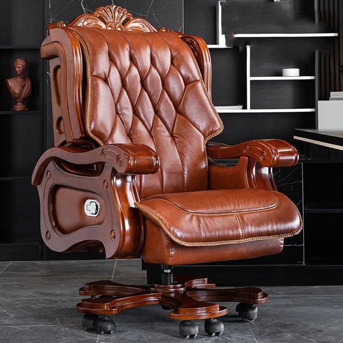 Leather Comfy Office Chair Luxury Modern Lounge Desktop Meditation Makeup Office Chair Relax Sillas De Oficina Furniture HDH