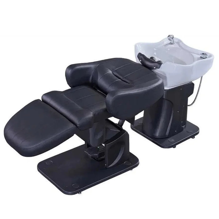 Japanese electric lift shampoo bed high-end barbershop special rotating head treatment beauty one flush bed silicone pillow