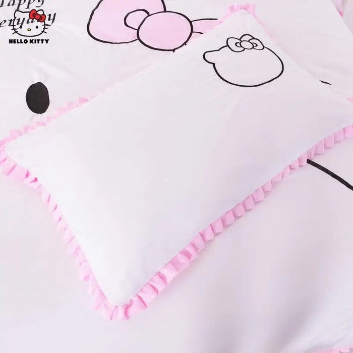 Hello Kitty Cartoon Embroider Pillow Case
