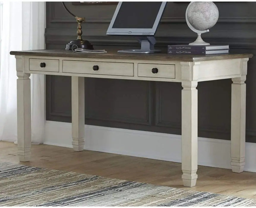 Bolanburg Farmhouse 60" Home Office Writing Desk with Drawers, Whitewash