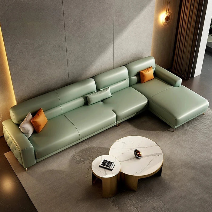 Luxury Leather Living Room Sofas Italian Japanese Simple Nordic Modern Cornercombination Divani Da Soggiorno Salon Furniture