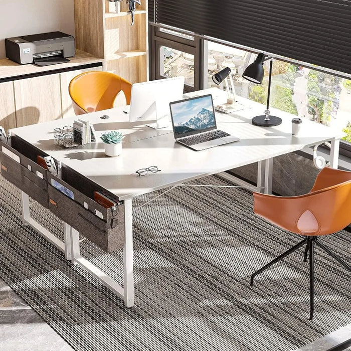 ODK 63 inch Super Large Computer Writing Desk Gaming Sturdy Home Office Desk, Work Desk with A Storage Bag and Headphone Hook