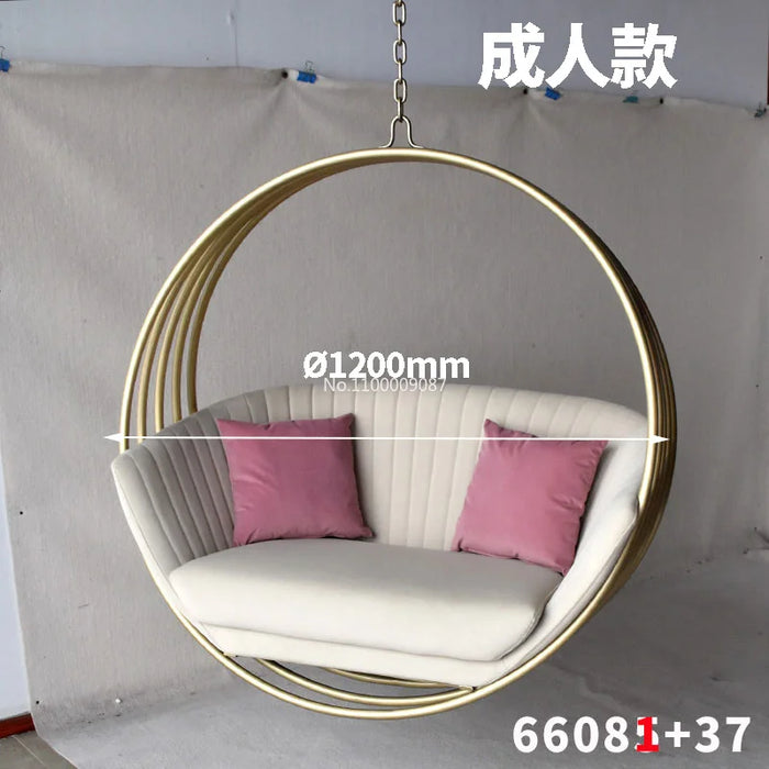 Bedroom home indoor hanging balcony hanging basket Qianqiu sleepable hammock princess stainless steel leisure  patio chair