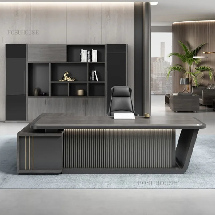 Wooden Boss Desks Chairman Manager Work Desk Simple Modern Office Furniture Office Table and Chair Combination Executive Desk K