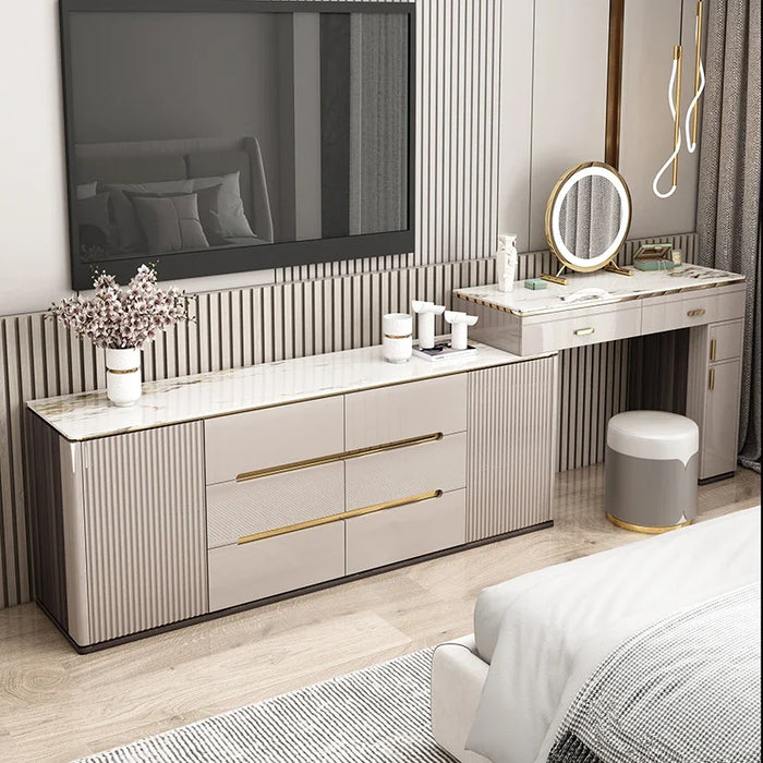 Nordic Makeup Dressing Table Nightstands Grey Standing Cabinets Dressing Table Luxury Table De Maquillage Salon Furniture