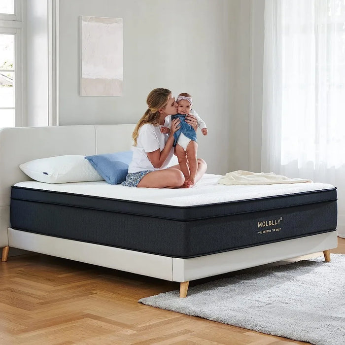 Mattress, 12 Inch Hybrid Queen Size Foam Mattress in a Box, Individually Wrapped Pocket Coils Innerspring, Pressure-Relieving