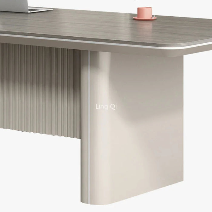 High Quality Light Luxury Office Desk Filing Cabinets Set Designer Luxury Computer Desks European Boss Bureau Office Furniture