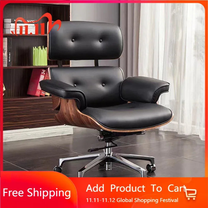 Office Chair Relaxing Leather High-Quality Designer Simple Modern Luxury Furniture Chair Comfortable Rotating Boss Chair