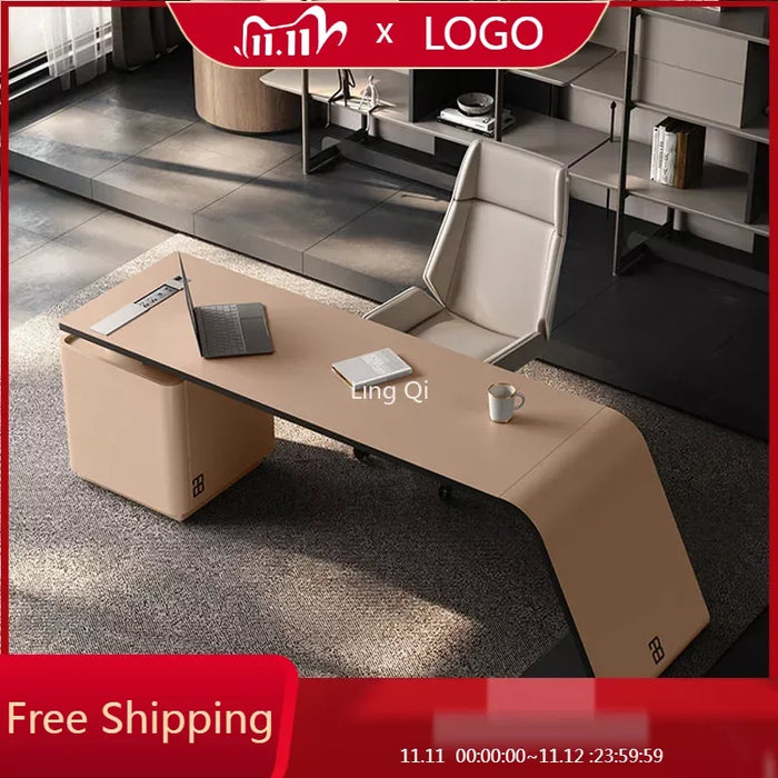 Designer Light Luxury Office Desk Boss Vanity Light Luxury Boss Computer Desks Organizer Home Mesa Escritorio Office Furniture