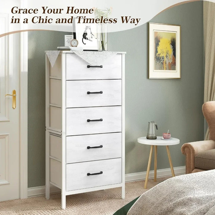 Coat Closet Living Room Furniture for Tv Iron Shelf White Chest of 5 Fabric Drawers Librero Shoe Cabinet Storage Organizer Home
