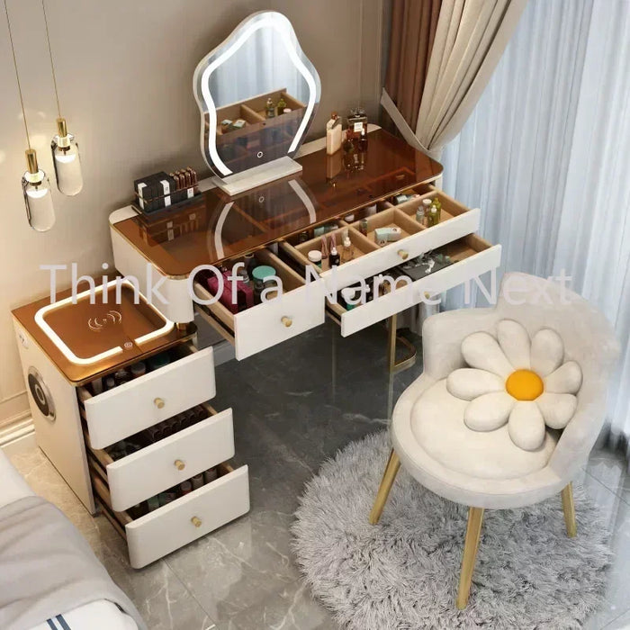 Grey Nightstands Dressing Table Mirror Standing Closet Bedside Dressing Table Bedroom Tocador Maquillaje Makeup Furniture
