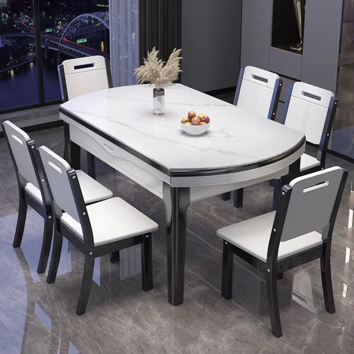 Modern Extendable Dining Tables Round Living Room Nordic Kitchen Dining Tables Coffee Luxury Tavolo Pranzo Home Furniture SR50DT