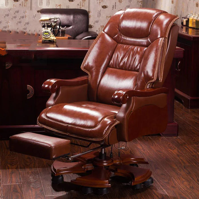 Leather Home Office Chair Ergonomic Swivel Relax Design Office Chair Boss Lounge Sillas De Oficina Office Furniture LQQ25XP