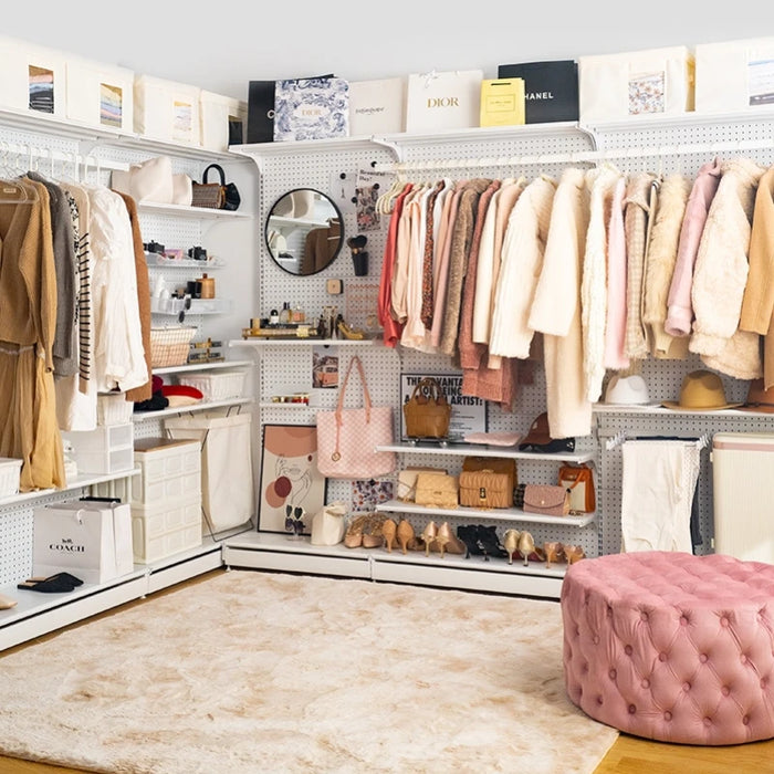 White Girls Wardrobe Space Saving Metal Display Wardrobes Organizer Partitions Szafa Tekstylna Na Ubrania Bedroom Furniture