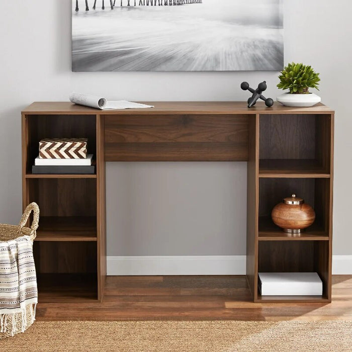 Mainstays 6-Cube Storage Computer Desk, True Black Oak computer desk  office desk
