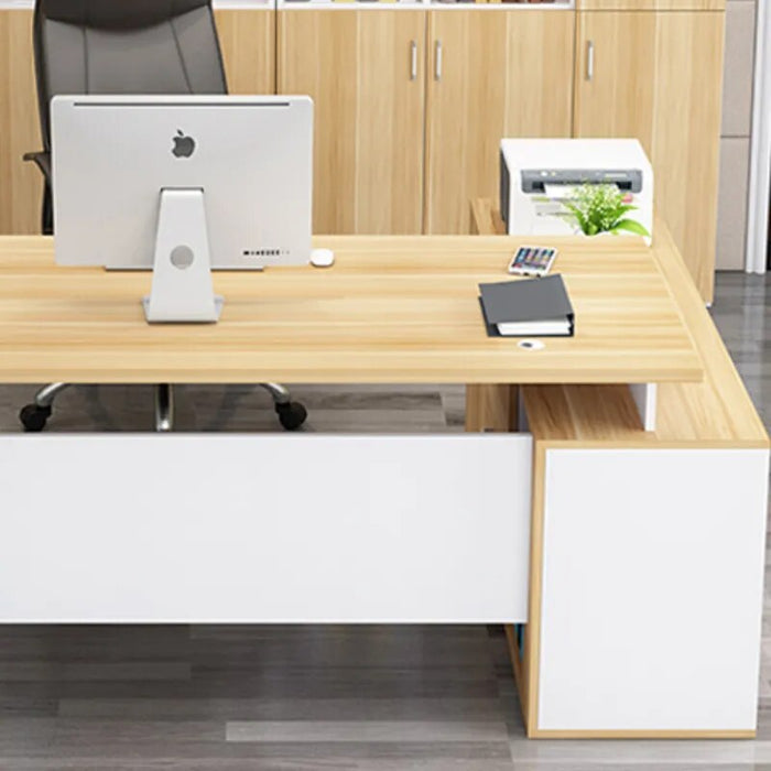 Modern Manager Office Desks Simplicity Computer Boss Boss Storage Office Desks Single Person Wood Escritorios Furniture QF50OD