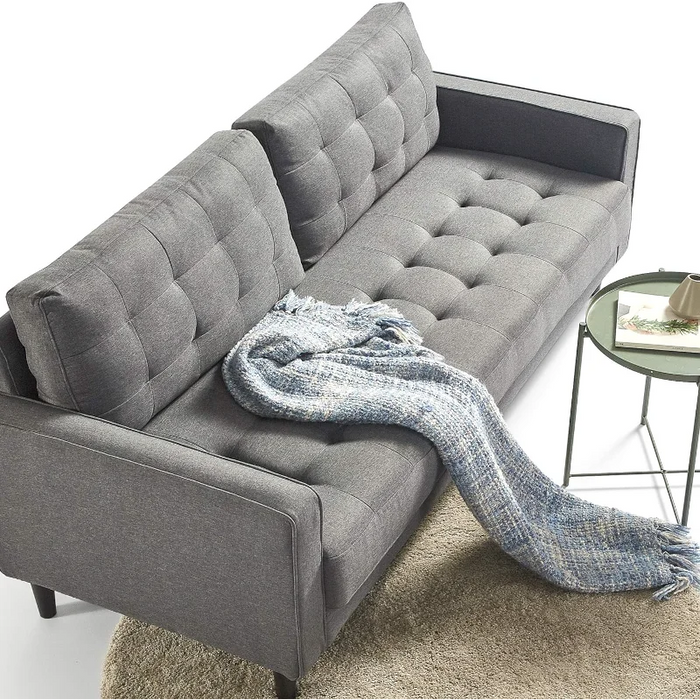 Living Room Furniture›Sofas & Couches ZINUS Benton Sofa Couch / Grid Tufted Cushions / Easy, Tool-Free Assembly, Dark Grey