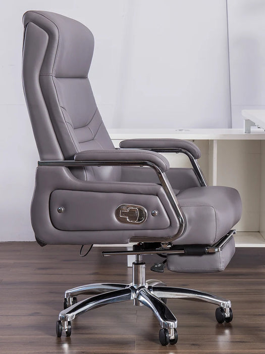 Luxurious and comfortable leather boss can lie on home business office chair, comfortable and sedentary swivel chair, modern and