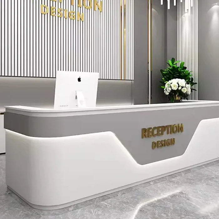 Office White Reception Desks Conference Shelf Front Commercial Display Reception Desks Hotel Meuble De Reception Furniture