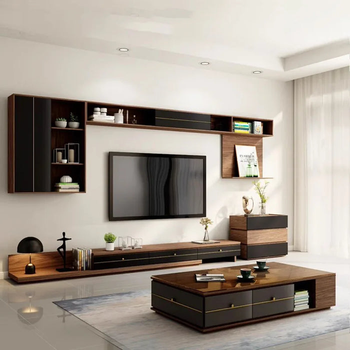 Wood Retro TV Stand Storage Display Cabinet Media Console Bookshelf Table Tv Stand Shelves Mueble Para Tv Living Room Furniture