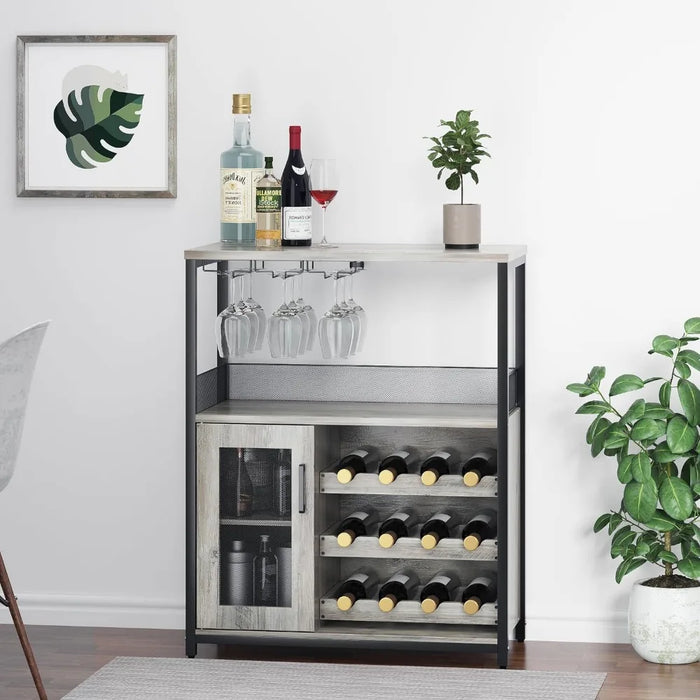 Crystal Showcase Furniture Wine Bar Cabinet With Removable Wine Racks and 1 Drawer Whiskey Display Cases Freezer Brewer Armoire