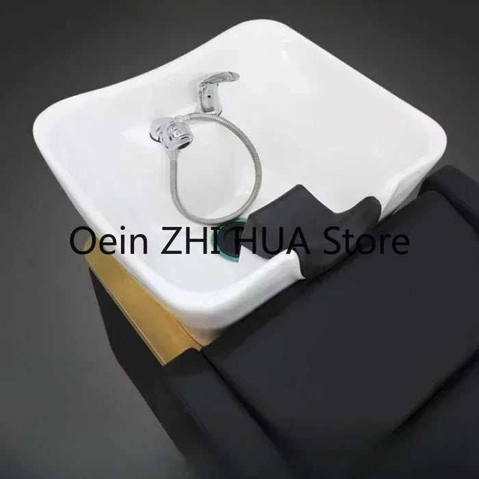 Hairdressing Massage Shampoo Chair Fashion Simplicity Hair Salon Dedicated Half Lying Shampoo Chair Lavacabezas Furniture QF50SC