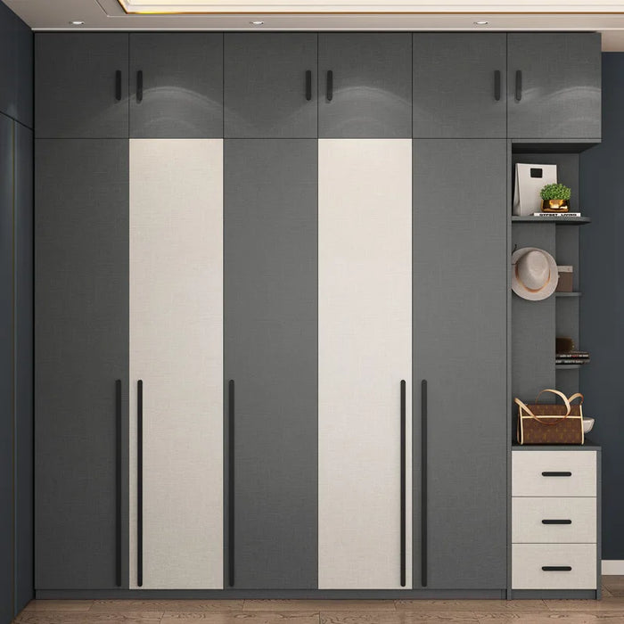 Solid wood multilayer wardrobe simple modern open-door wardrobe small household storage cabinet economical wardrobe