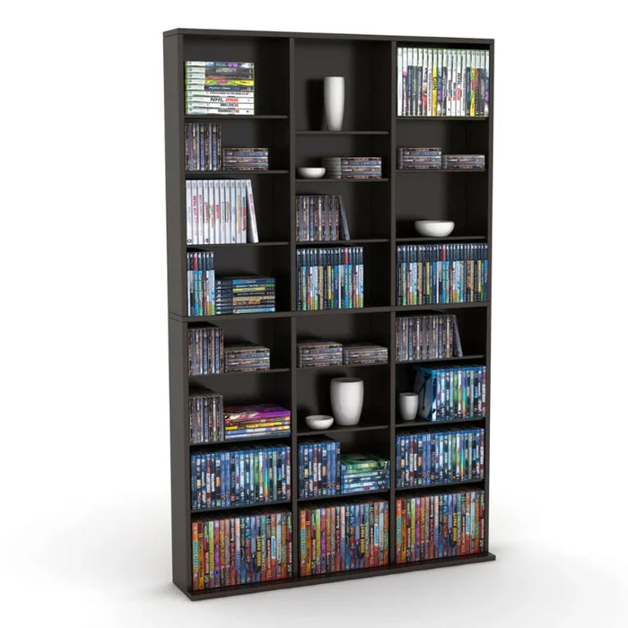 Atlantic 37"x60" Oskar Adjustable Wood Media Storage Shelf Bookcase, Espresso furniture  storage cabinet  bookshelf