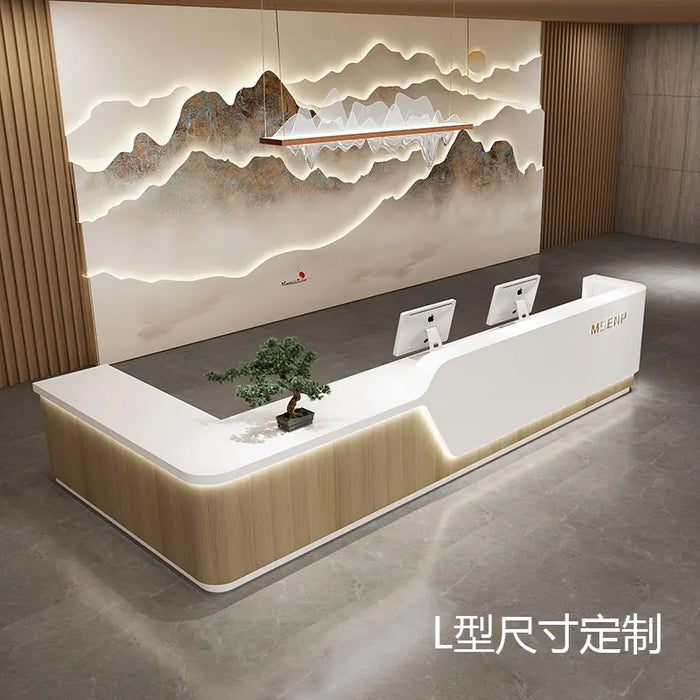 Lecture Executive Reception Desk Wood Office Mobile Spa Cashier Reception Desk Laudry Rezeption Desk Beauty Office Furniture