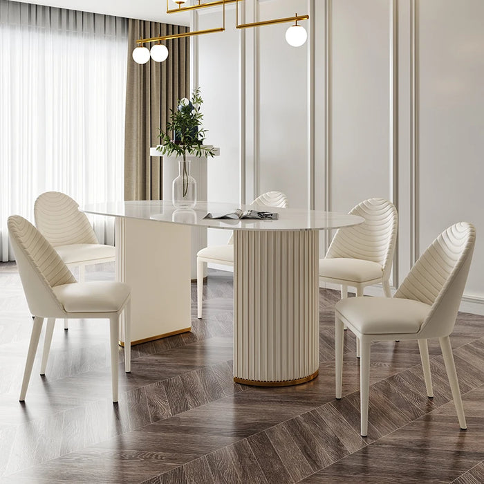Luxury Modern Dining Room Sets Console Table Gold Oval Living Room Dining Tables White Yemek Masaları Kitchen Furniture TY20XP